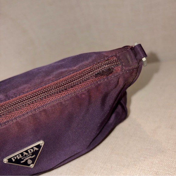 Prada Tessuto Vintage Pouch - Nylon Dark Purple w/ Triangle Logo Plate - Picture 7 of 14